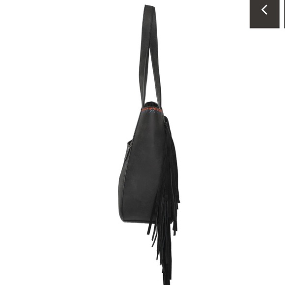 WG36-G8005 Wrangler Embroidered Fringe Concealed Carry Tote Color black - Picture 4 of 7